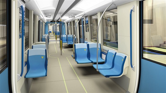 Intérieur des nouveaux wagons du métro de Montréal