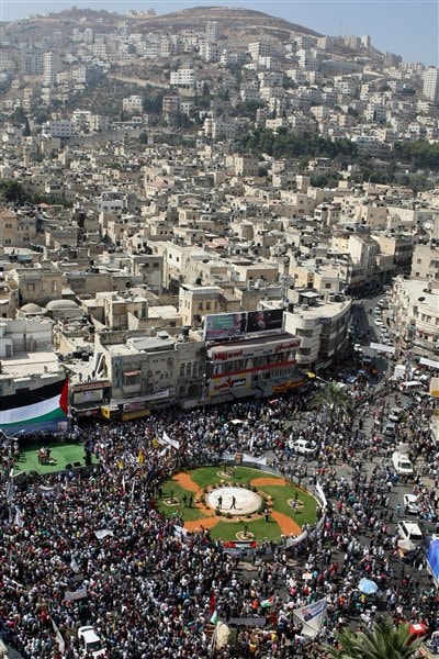 Manifestation d'appui à la démarche palestinienne à Naplouse.