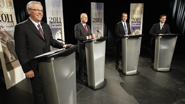 Greg Selinger, Jon Gerrard, Hugh McFadyen et James Beddome