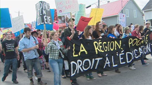 Les étudiants du Saguenay-Lac-Saint-Jean manifestent