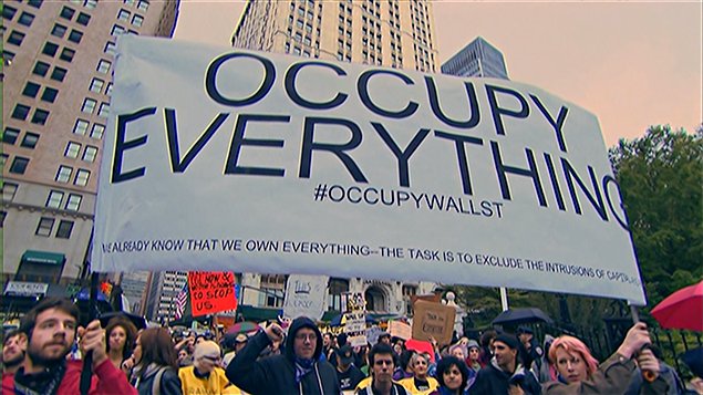 Bannière du mouvement Occupy Wall Street
