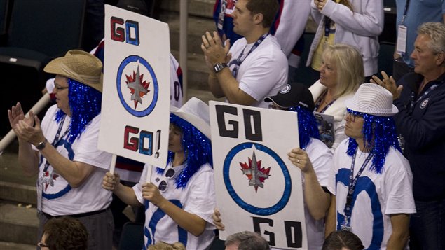 Des partisans des Jets de Winnipeg