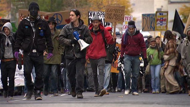 Des manifestants à Montréal