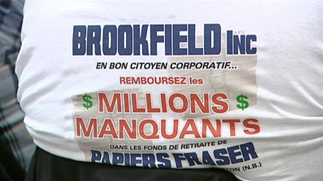 Les retraités de Papiers Fraser avaient un message clair à lancer à la compagnie Brookfield.