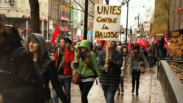 Manifestants étudiants à Montréal