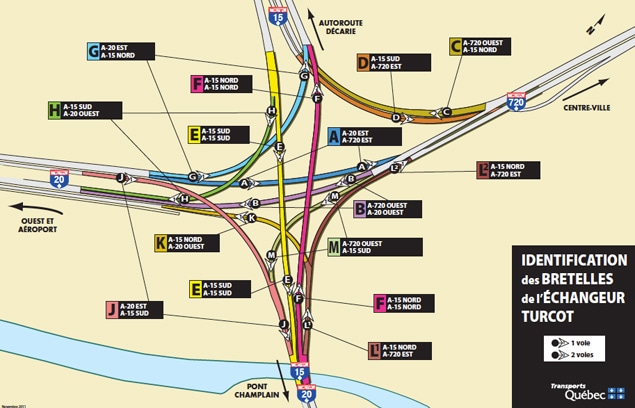 Turcot Interchange Map L'échangeur Turcot agonise, confirment les rapports du ministère des ...
