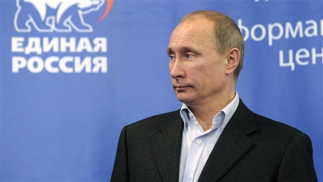 Le premier ministre sortant Vladimir Poutine le jour des élections législatives en Russie.