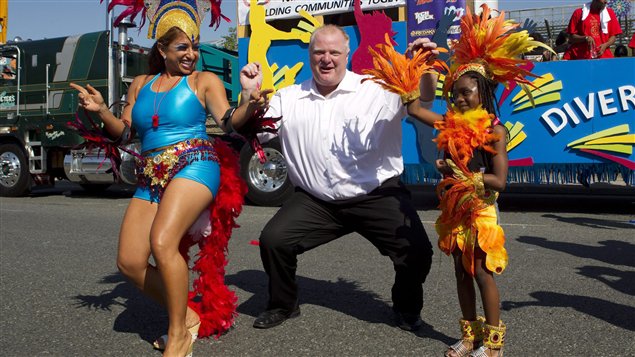 Le maire de Toronto au Caribbean Carnival de Toronto, cet été.