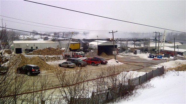 L'incendie à la scierie Eacom à Timmins