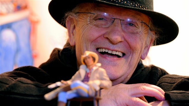 Jean Giraud avec son célèbre personnage du lieutenant Blueberry