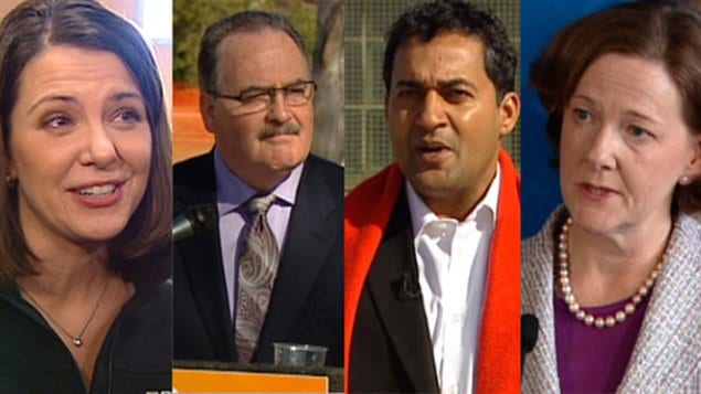 La chef du Wildrose, Danielle Smith, le chef du NPD, Brian Mason, le chef libéral, Raj Sherman, et la chef des conservateurs, Alison Redford, prendront par au débat télévisé des chefs jeudi.
