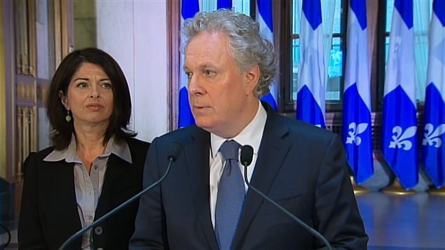 Le premier ministre Jean Charest et la ministre de l'Éducation Line Beauchamp