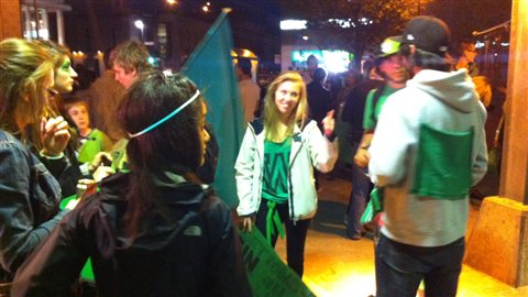 Manifestation d'étudiants pour la hausse des droits de scolarité à Montréal