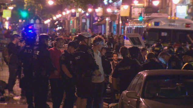 176 étudiants ont été arrêtés à Québec mercredi soir.