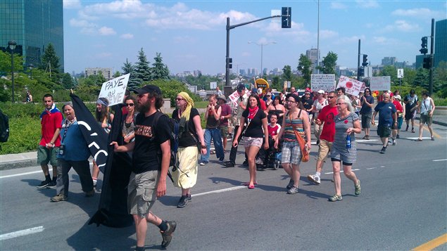 Manifestation à Gatineau contre la loi 78