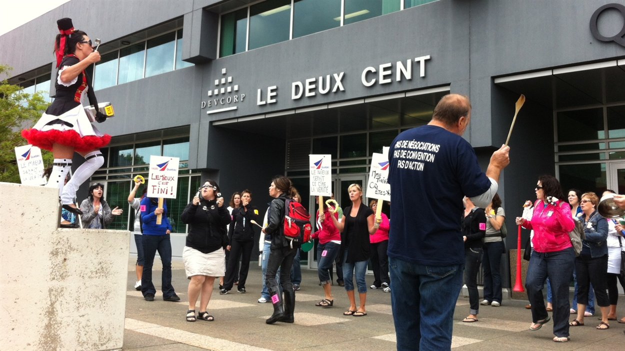 Manifestation de syndiqués de la CCQ