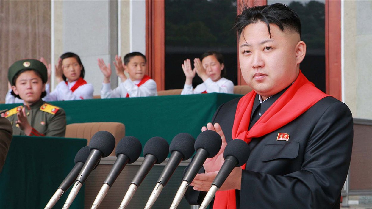 Le leader de la Corée du Nord, Kim Jong-Un, prononce un discours pour célébrer le 66e anniversaire de l’Union des enfants coréens, le 6 juin.
