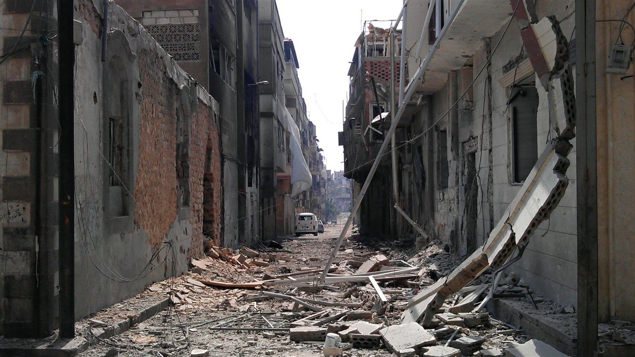 Un quartier de Homs, où s'affrontent les rebelles et l'armée syrienne