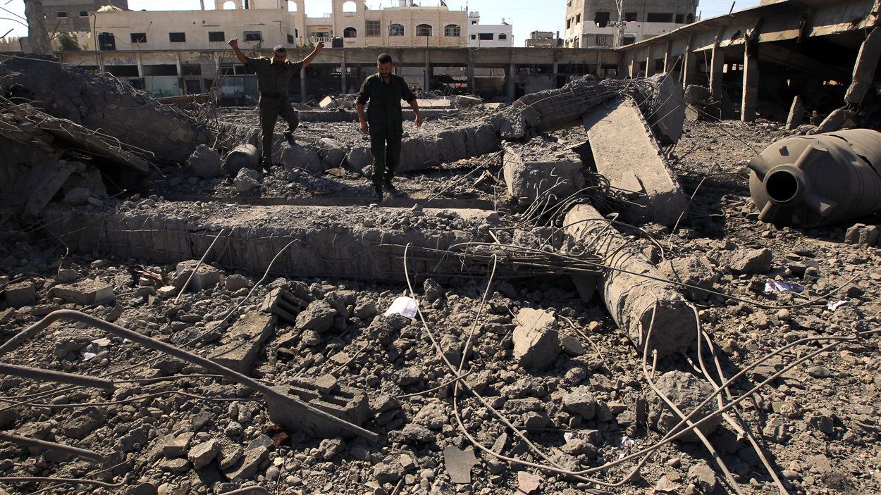 Un des cibles palestiniennes bombardées à Gaza.