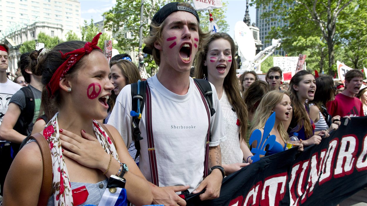 Des étudiants ont manifesté le 22 juin dernier à Montréal.