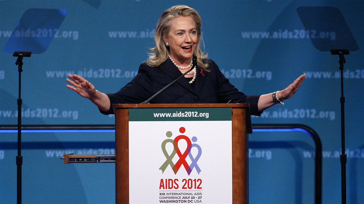 La secrétaire d'État américaine, Hillary Clinton, à la 19e conférence internationale sur le sida à Washington, lundi