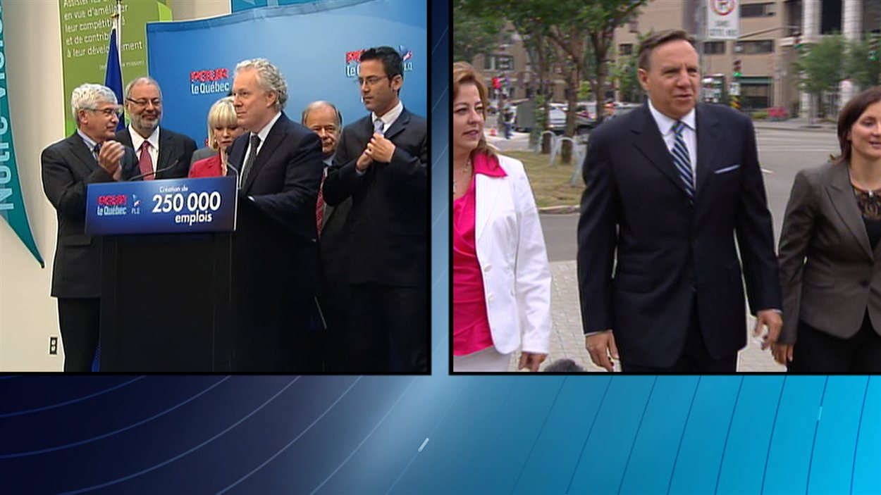Jean Charest et François Legault dressent un portrait différent de l'économie québécoise.