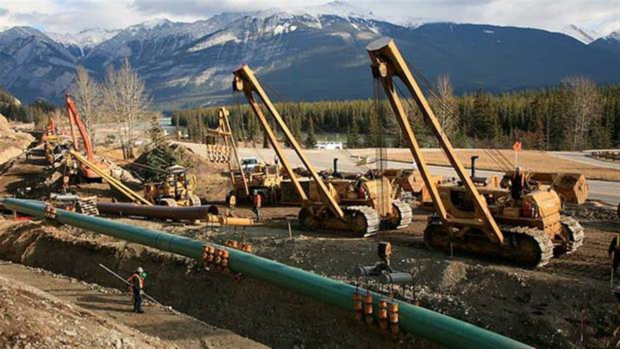 Construction d'un pipeline de Kinder Morgan