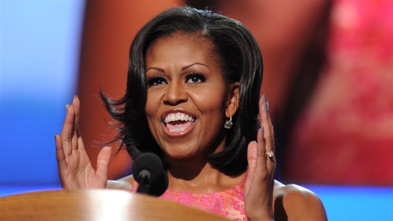 La première dame Michelle Obama a pris la parole lors de la convention du Parti démocrate le 4 septembre 2012, à Charlotte, en Caroline du Nord.