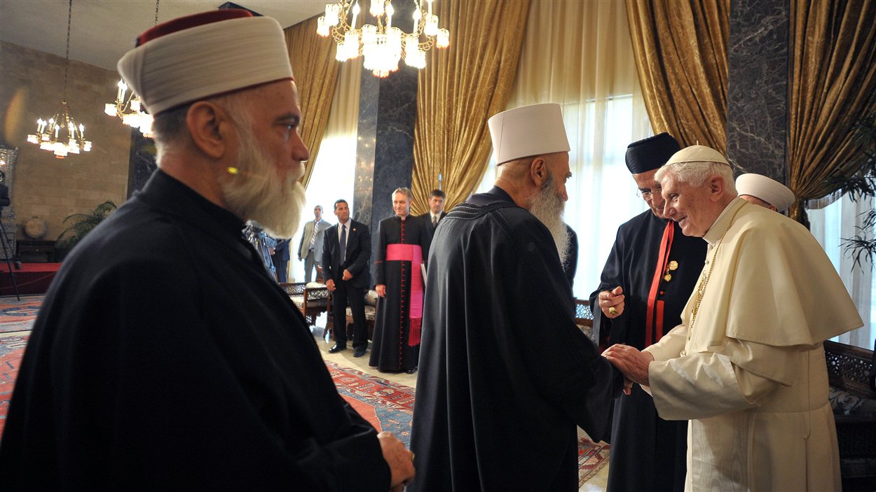 Benoît XVI rencontre des dirigeants religieux au palais présidentiel de Baabda près de Beyrouth, au Liban.