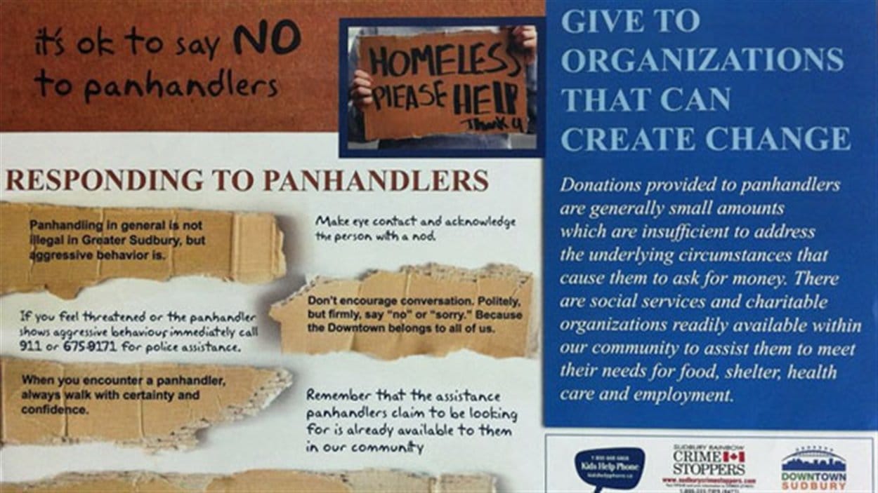 Les affiches (en anglais) au centre-ville de Sudbury