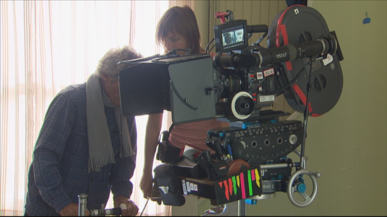 Une caméra servant au tournage du film Le démantèlement