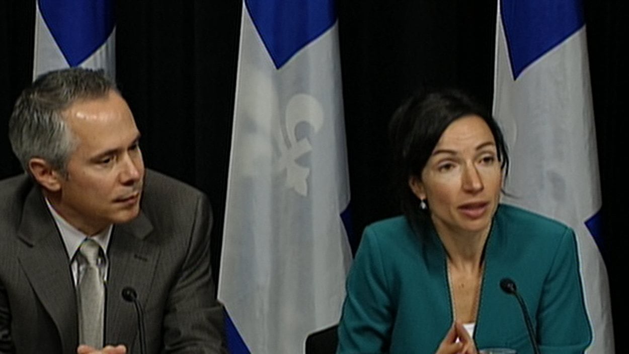 Le PDG d'Hydro-Québec Thierry Vandal et la ministre des Ressources naturelles, Martine Ouellet