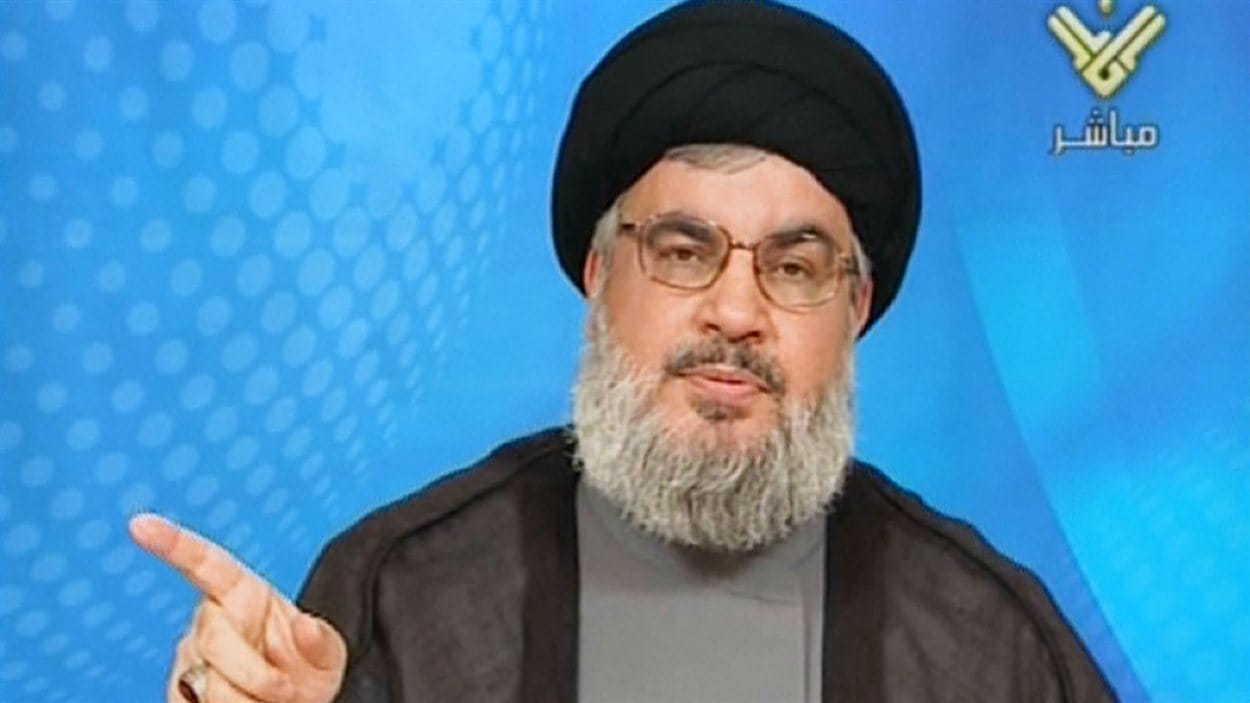 Hassan Nasrallah lors de sa intervention télévisée