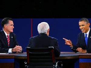 Mitt Romney et Barack Obama lors de leur troisième débat