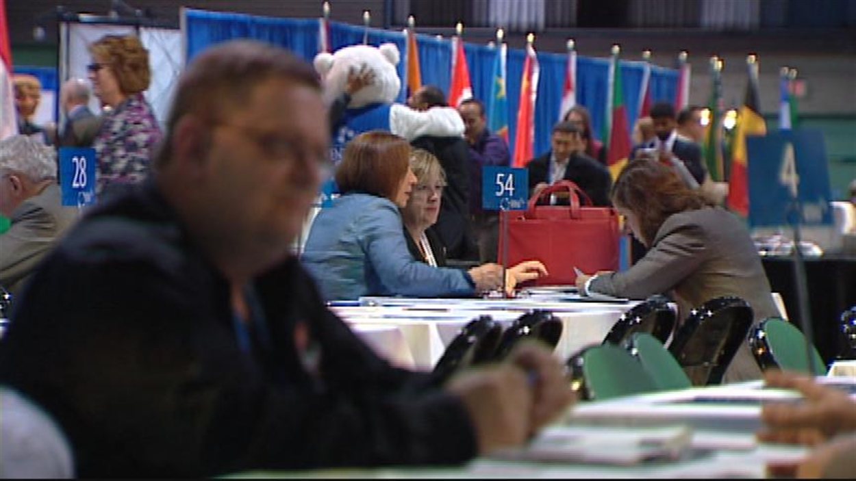 Des participants au forum de rencontre de gens d'affaires Centralia à Winnipeg, en octobre 2012