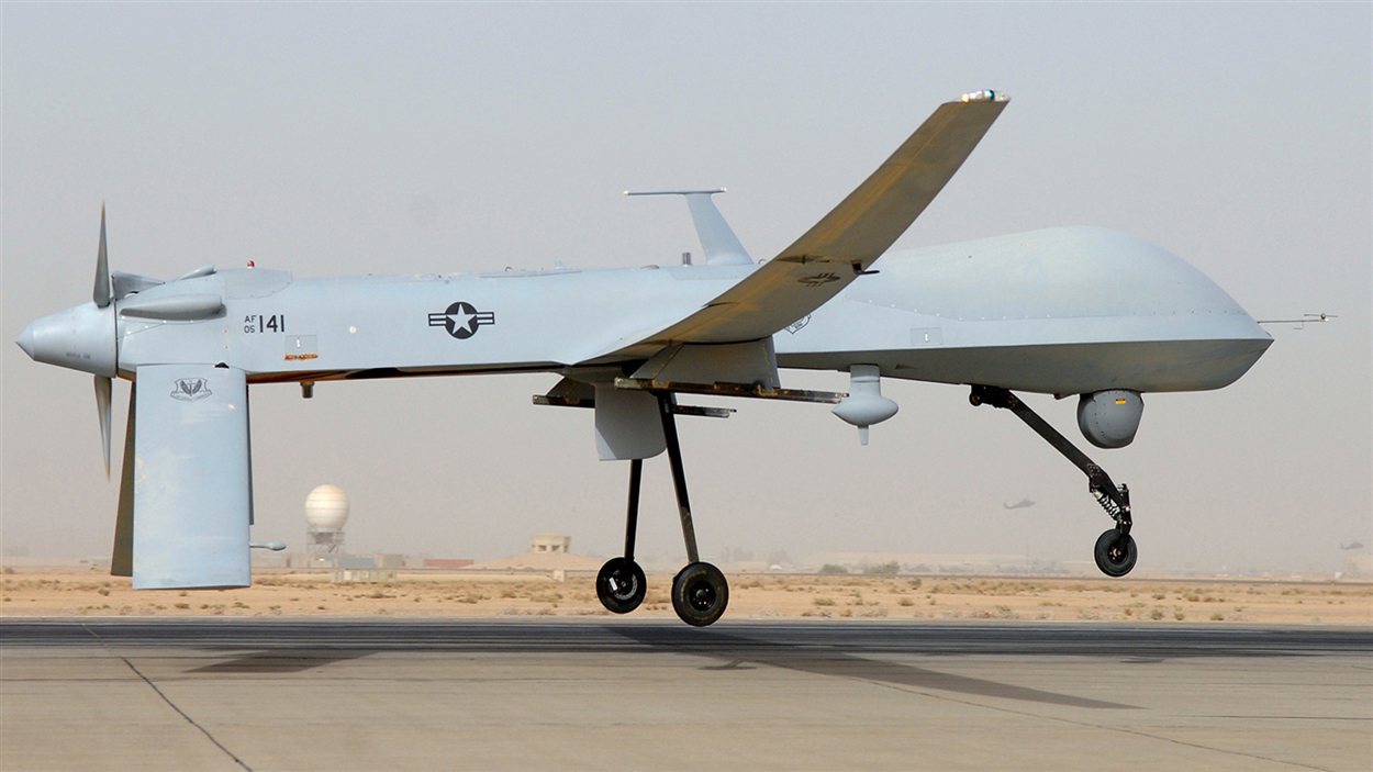 Un drone comme celui qui aurait été attaqué par des chasseurs iraniens dans le Golfe le 1er novembre.