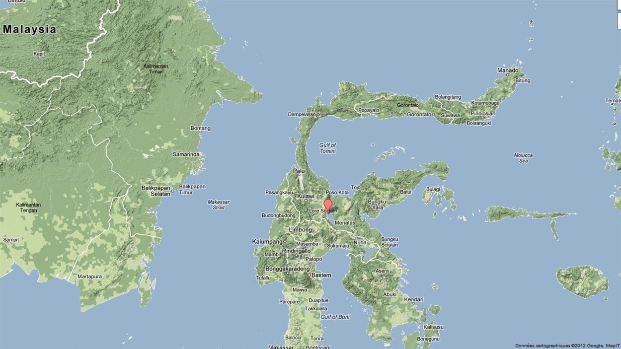 L'ïle de Sulawesi, en Indonésie
