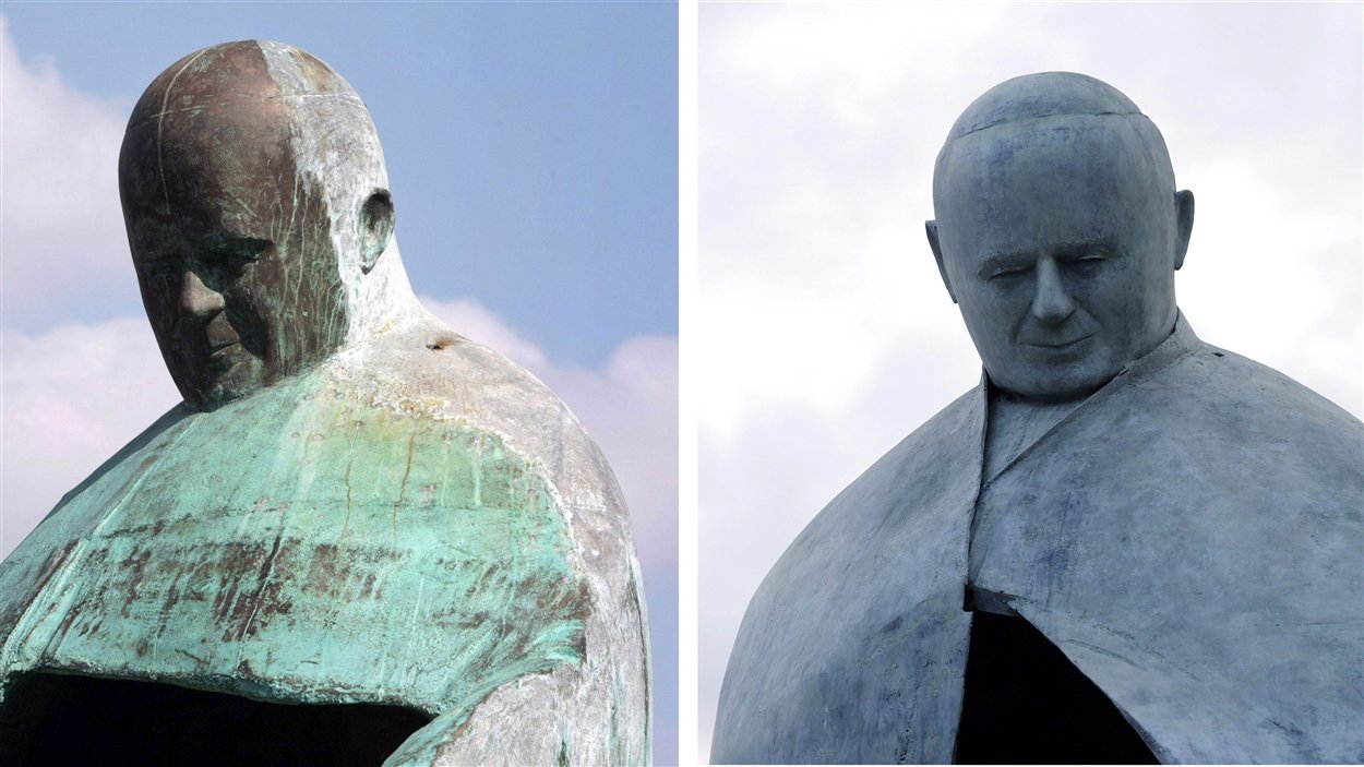 Une statue du défunt pape Jean-Paul II a été inaugurée pour la deuxième fois après avoir été retravaillée