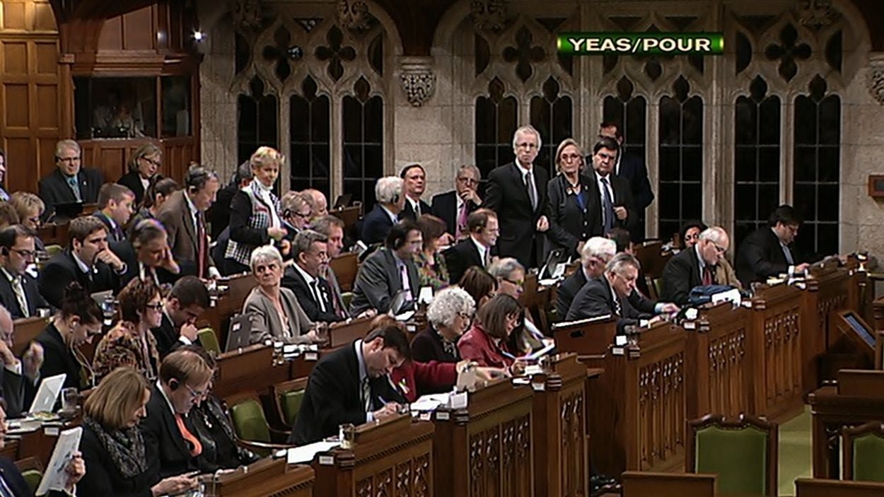 Les députés de l'opposition votent pour tenter d'amender le projet de loi omnibus le 4 décembre 2012.