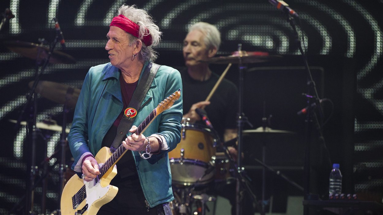 Keith Richards et Charlie Watts, lors du concert des Rolling Stones, le 8 décembre 2012 à New York.