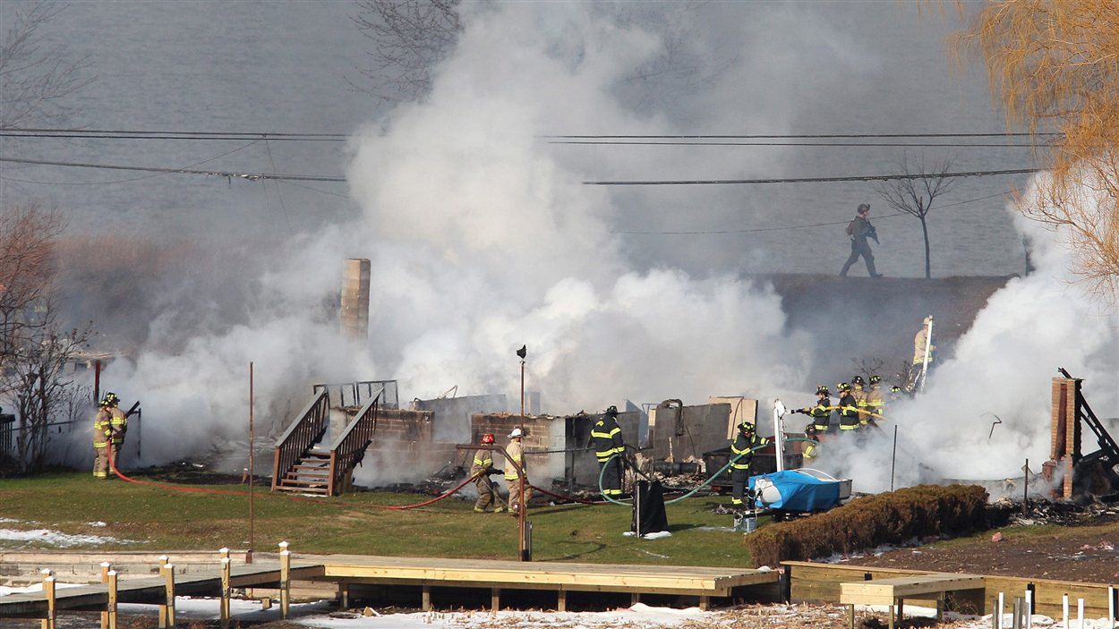 Une des maisons incendiées