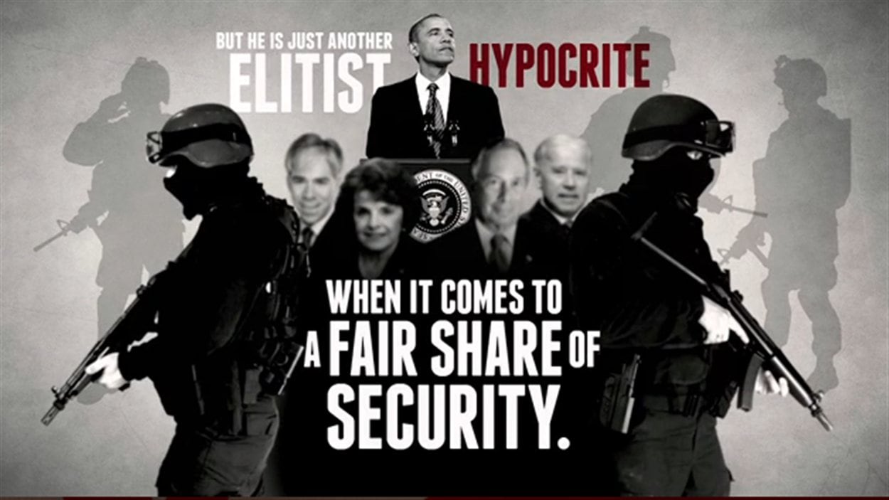 La NRA accuse Obama d'être un élitiste hypocrite.