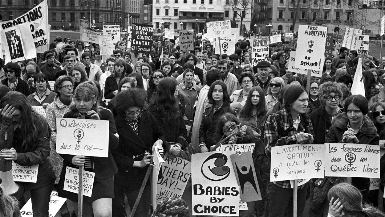 Manifestation pour l'avortement en 1970, à Ottawa