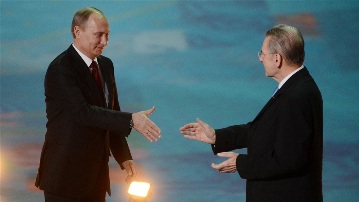 Vladimir Poutine et Jacques Rogge