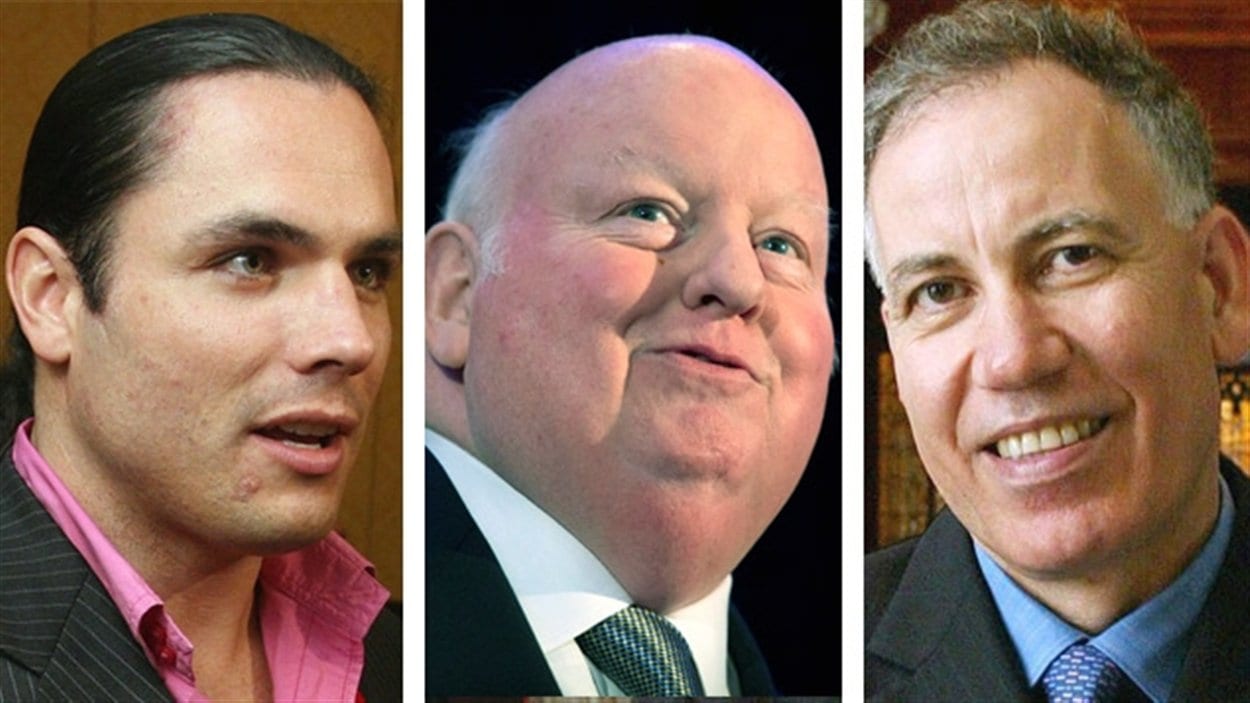 De gauche à droite : Patrick Brazeau, Mike Duffy et Mac Harb