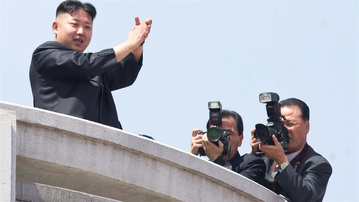 Le président nord coréen Kim-Jong-un lors d'une parade militaire le 15 avril 2012