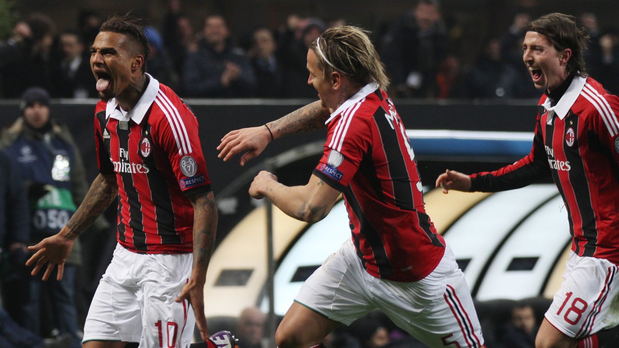 Kevin-Prince Boateng (à gauche) et ses coéquipiers de l'AC Milan.