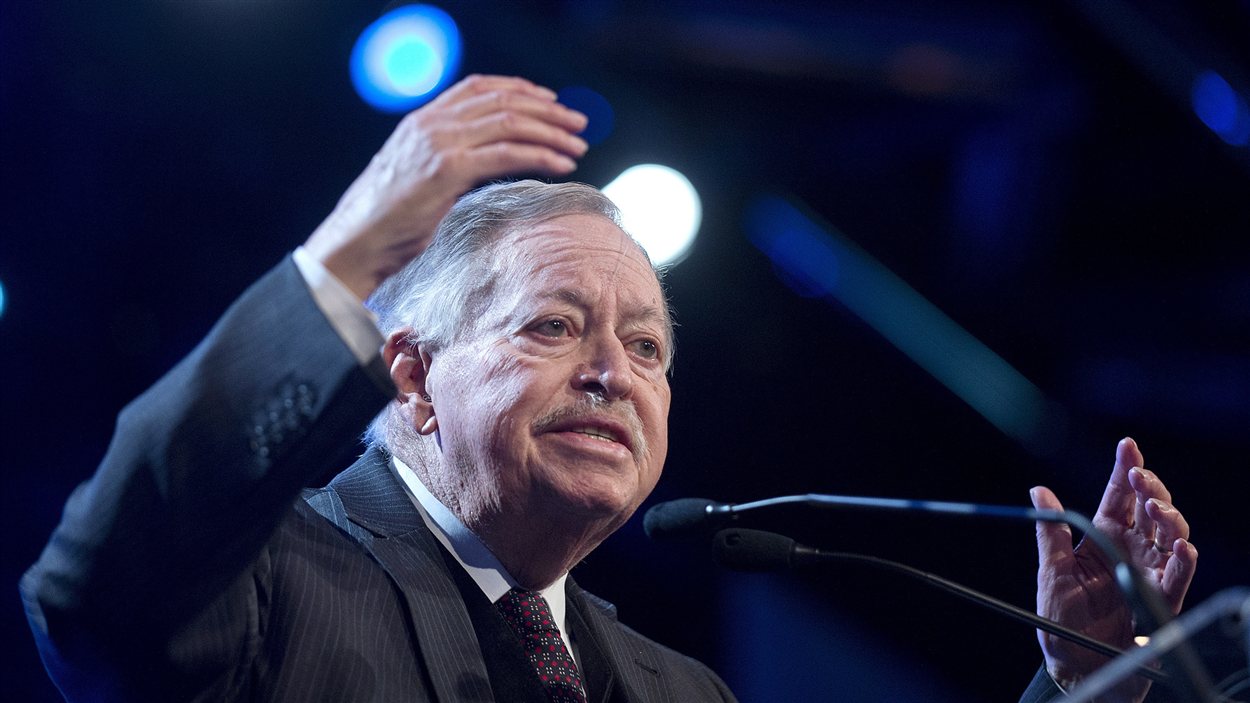 L'ancien premier ministre du Québec Jacques Parizeau lors du Congrès d'Option nationale, le 2 mars 2013