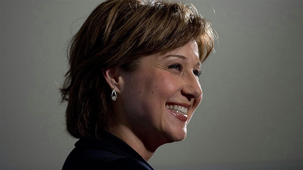 La première ministre de la Colombie-Britannique Christy Clark lors d'une rencontre avec la Chambre de commerce de Vancouver le 20 février 2013.