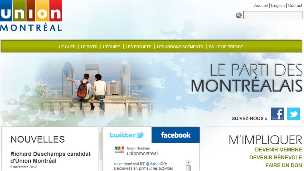 Site officiel du parti Union Montréal